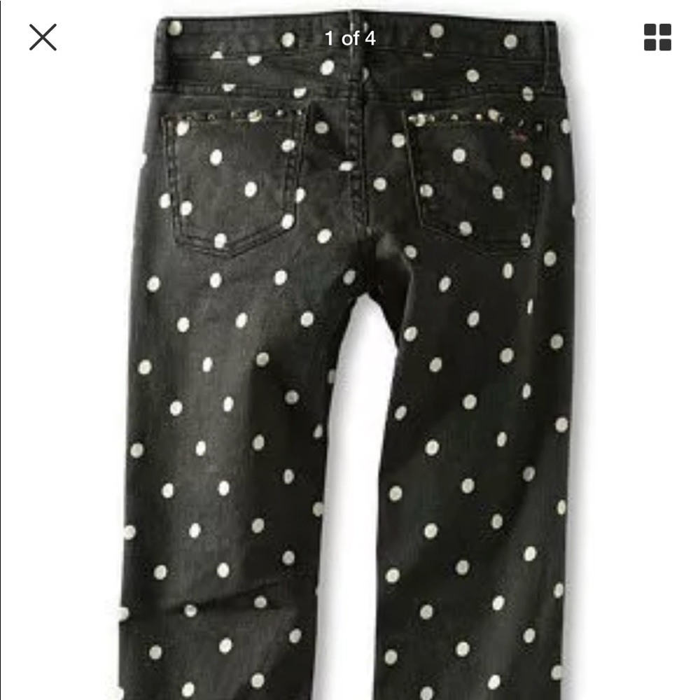 Juicy Couture Girls Black Pop Dot Skinny Pants 10